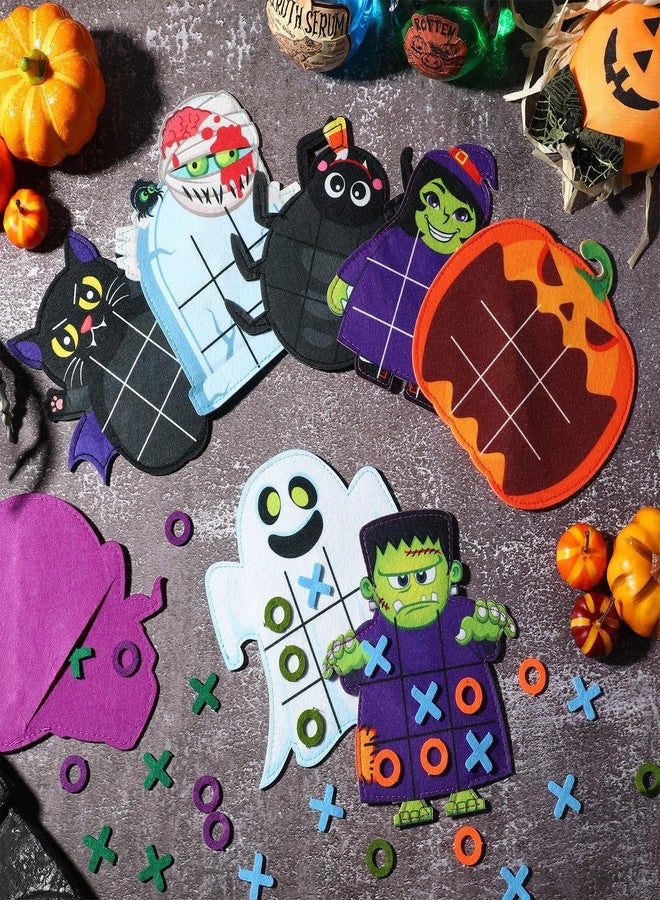 Resholder 24 Pack Halloween Party Favors Tic Tac Toe Strategic Board Game Felt Halloween Mini Board Game Pumpkin Bat Ghost Goodies Bags Stuffers for Birthday Gifts Classroom Prize Supplies - Image 5